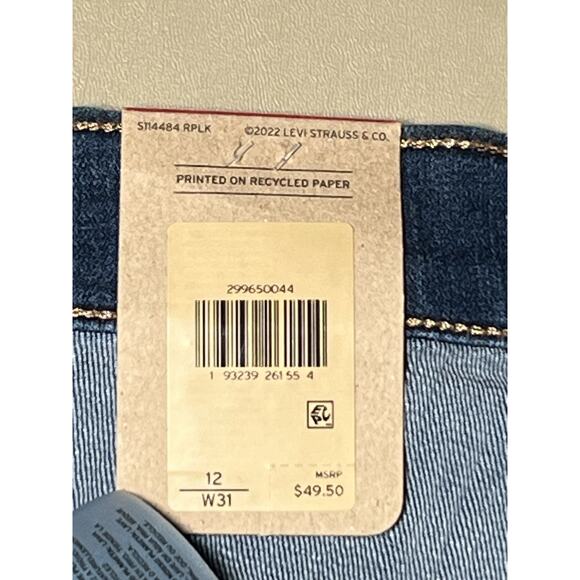 Levi’s Mid Length Shorts Mid Rise Women’s 12 / W31 Blue - Picture 4 of 7